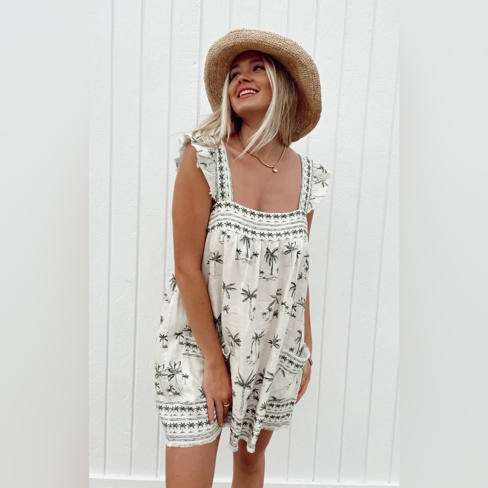 Show me your mumu Suns Out Mini Dress in ocean drive palm size Oversized Small
